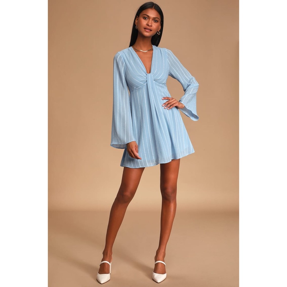 Lulu’s Million Reasons Blue Striped Mini D… - Picture 3 of 15